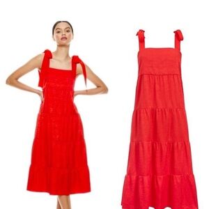 ALICE& + OLIVIA Cynthia Tie Shoulder Midi Dress
Worn once, new condition!